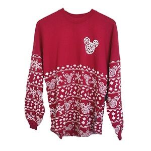 NEW Disney Christmas 2020 Merry & Bright Mickey Red White Spirit Jersey -XS-READ